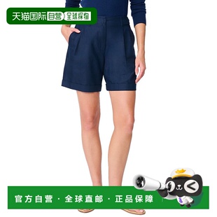 自营 J.McLaughlin Ebba亚麻混纺短裤-海军蓝 美国奥莱直发