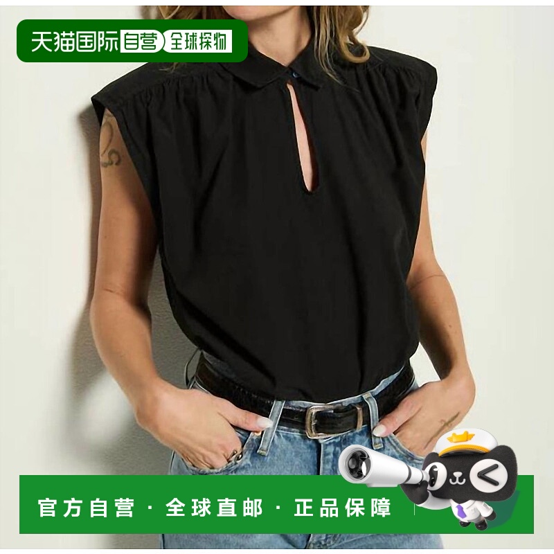 自营nation ltdJody无袖衬衫，深黑色-深黑色 美国奥莱直发