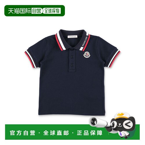 香港直邮MONCLER 男童T恤 8A000028496F778 SS2026 深蓝色 POLO