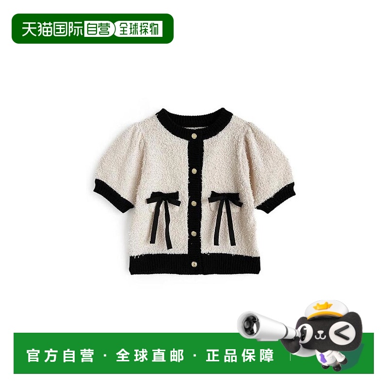 日本直邮日潮 GRL 双蝴蝶结短款针织开衫gf99上衣外套