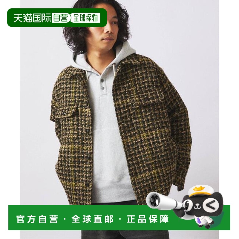 1h可退 日本直邮relume 毛圈花呢格纹CPO夹克经典外套大衣