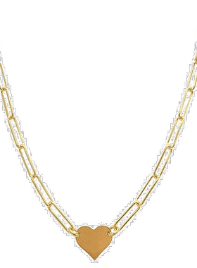 自营 Adornia 心形项链配回形针链 - 黄色 美国奥莱直发吊坠