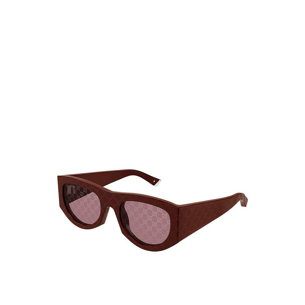 GUCCI 女士眼镜 GG1918S004 SS2025 棕色 矩形镜框太阳镜
