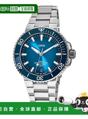 自营 Oris Aquis 日期自动蓝色表盘陶瓷表圈钢男式手表 01 400 77