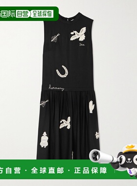 1h可退 香港直邮SEA 海洋 女士 Ellison 刺绣斜纹布中长连衣裙 RS