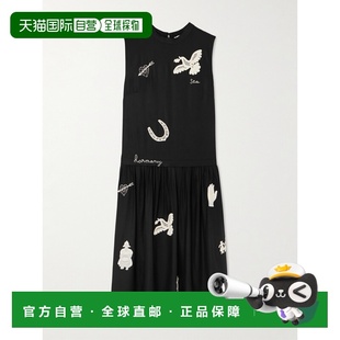 香港直邮SEA 刺绣斜纹布中长连衣裙 海洋 Ellison 女士 1h可退