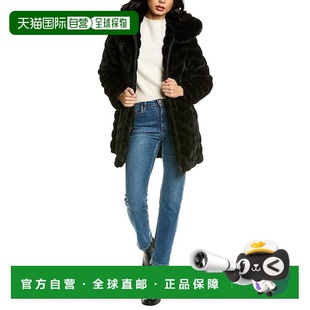 Spiga black Herringbone Coat 美国奥莱直发 Plush 自营Via