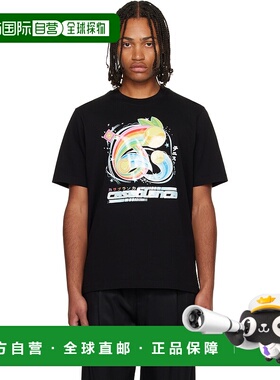 1h可退 香港直邮Casablanca 男士 黑色 Manga Tennis Ball T 恤 M