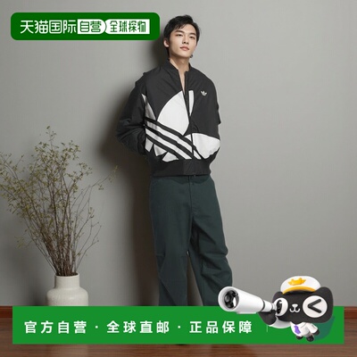 日本直邮 adidas 生活方式印花logo加绒夹克[JL8380] 黑色 夹克