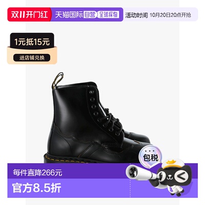 美国直邮医生MARTENS-男女通用1460 Pascal Ri黑色鞋子厚底鞋