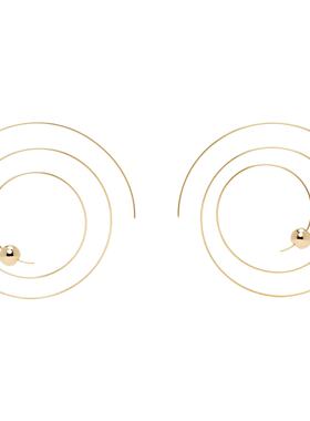 1h可退 香港直邮alaia 女士 金色 Thin Spiral 耳饰 AA2B128LA043
