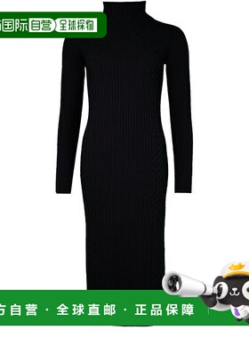 自营欧洲直邮MAXMARA麦丝玛拉 Zella女士黑色羊毛高领长袖中长款