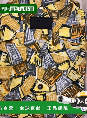 香港直邮PRADA 男士衬衫 UCS41416YBF0010 SS2025 黄色 Shirt wit