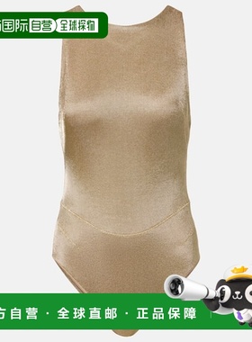 1h可退 香港直邮alaia 女士 金银锦缎连体衣 metal金属色 舒适时