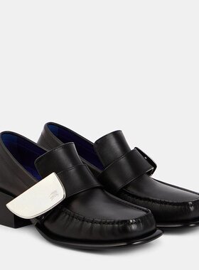 潮奢 Burberry 巴宝莉 女士 皮质乐福浅口鞋 001302