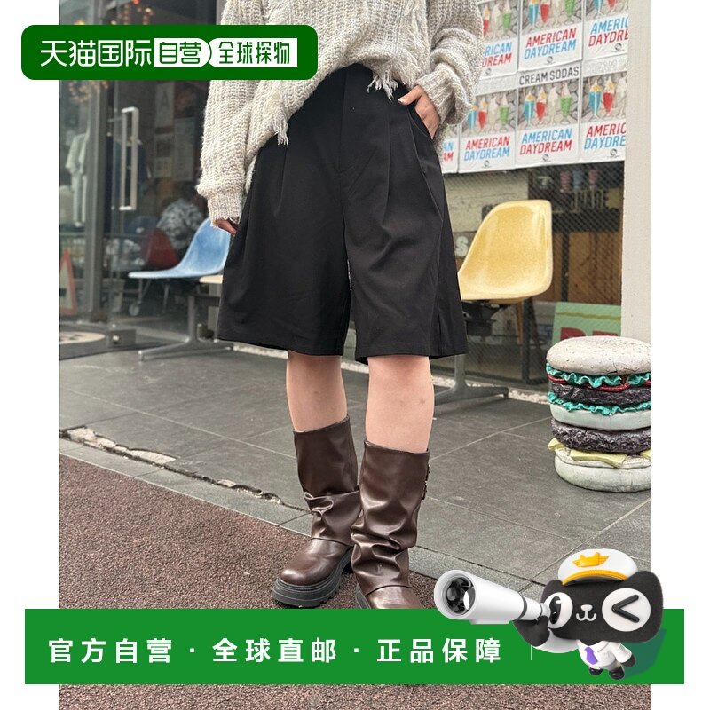 1h可退 日本直邮W closet 女士宽松中长半身裤 按扣设计 简约百搭