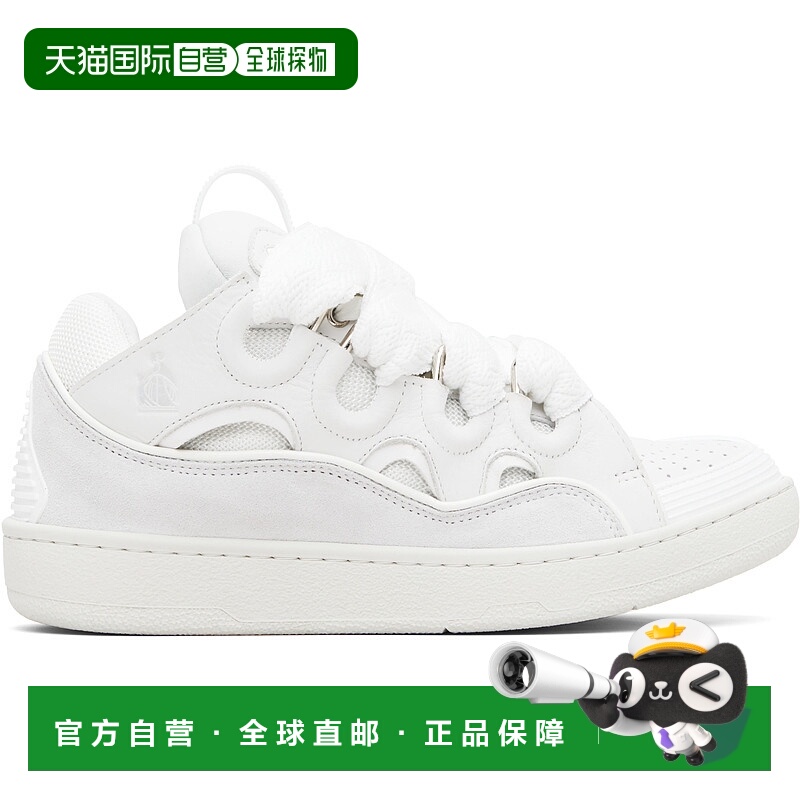 1h可退 香港直邮潮奢 Lanvin 朗雯 男士 灰白色 Leather Curb 运