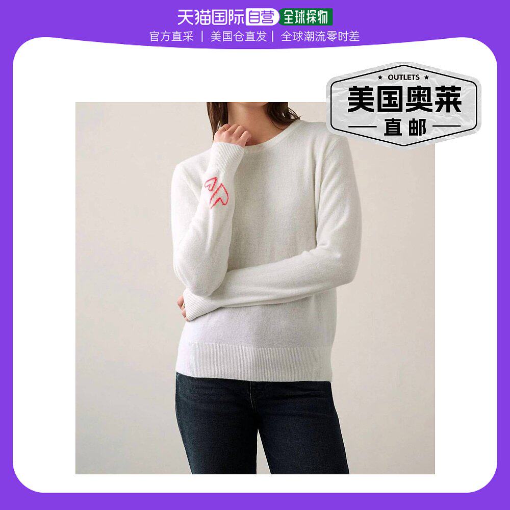 white + warrenCashmere Heart Sleeve Crewneck In Ivory - ivor高性价比高么？