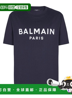 香港直邮BALMAIN 男士T恤 GH1EG000BD45SIV SS2026 蓝色 短袖T恤
