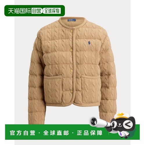 日本直邮RALPHLAUREN补丁口袋单排扣圆领棉服宽松版女款 211A1045