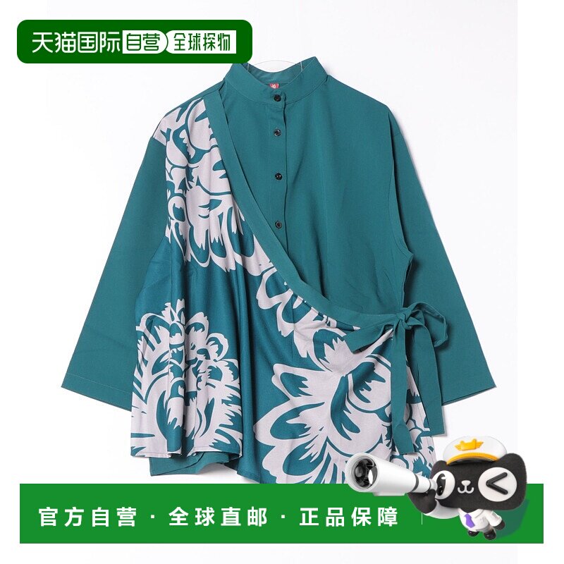 1h可退 日本直邮CAYHANE 女装 菊花印花 宽松衬衫 侧肩饰布设计 C