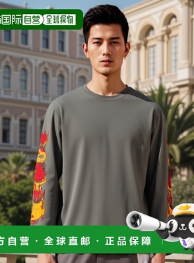 1h可退 香港直发Palm Angels棕榈天使男士深灰色棉质长袖T恤PMAB0