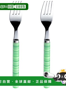 【日本直邮】Nagao Border 餐叉 绿色 两件套 日本制造