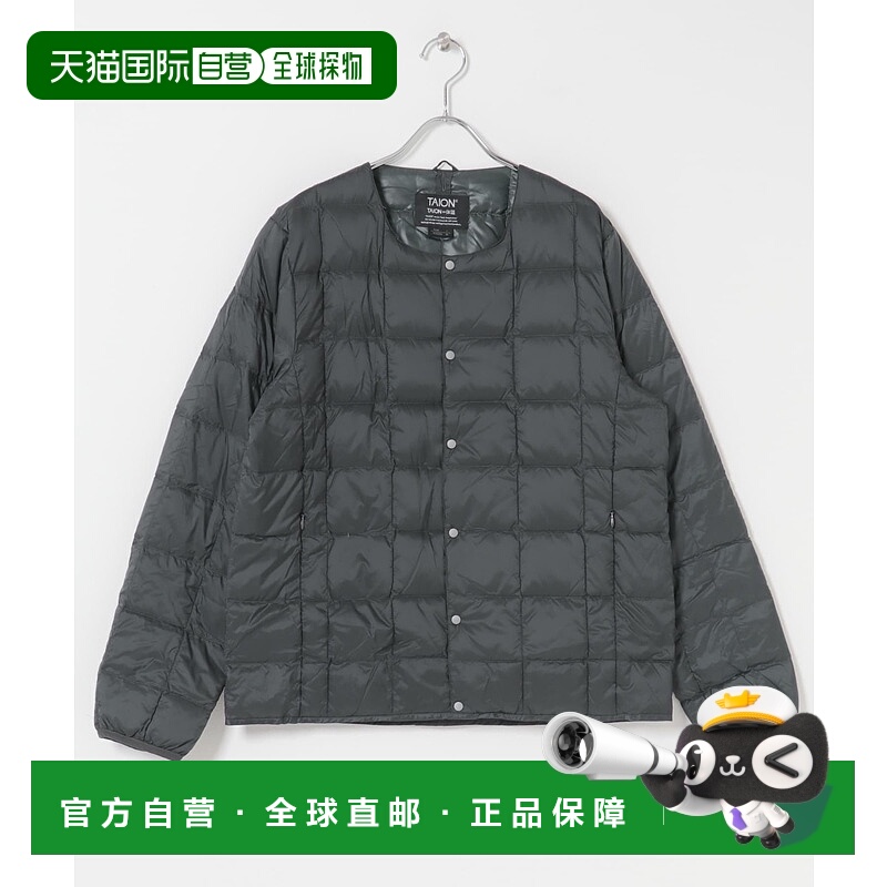 1h可退 日本直邮TAION 男装 克罗颈纽扣 羽绒夹克 轻便保暖 收纳
