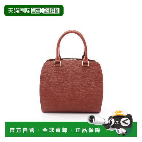 日本直邮中古LV路易威登女包A级95新Pont Neuf牛皮手提包棕色