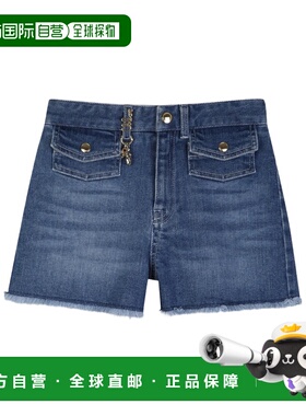 香港直邮CHLOÉ 女童短裤 C20850Z13 SS2026 蓝色 腰带环短裤