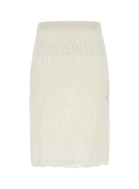 潮奢 Bottega Veneta 葆蝶家 女士 白色蕾丝半身裙 835382V5ND0