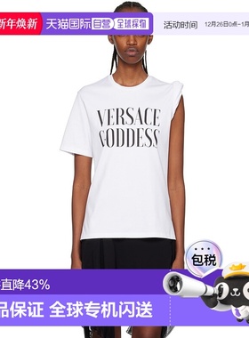 香港直邮Versace 范思哲 女士 白色 Goddess Rolled T 恤 1008289