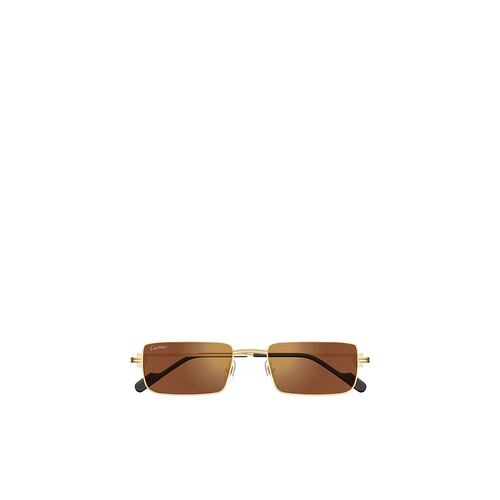 CARTIER 男士眼镜 CT0501S006 AW2024 棕色 几何太阳镜