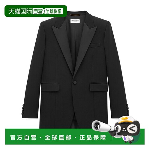 香港直邮Saint Laurent GRAIN DE POUDRE 燕尾服羊毛西装外套 800