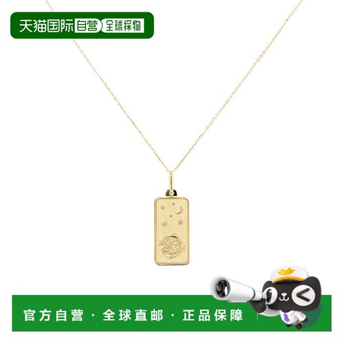自营sabrina14K Yellow Gold Rectangle Zodiac Sign Necklace -