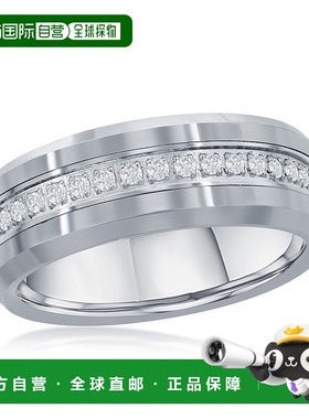 自营blackjackBACKJACK 抛光银 CZ 永恒钨戒指 - 银白色 美国奥莱
