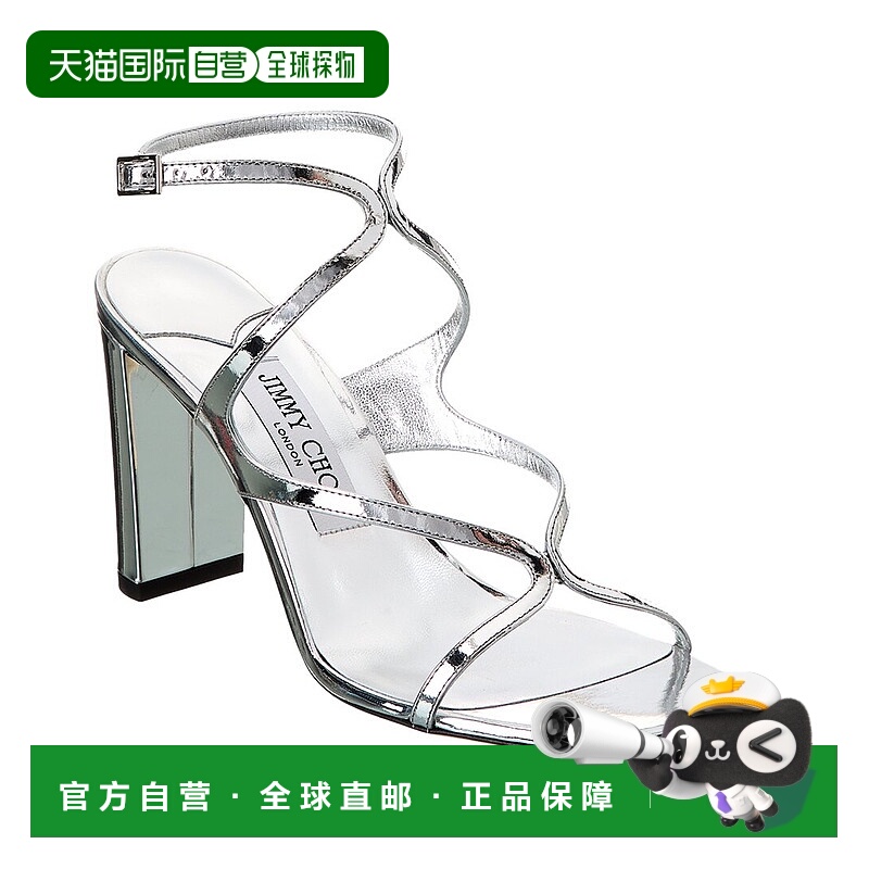 自营Jimmy Choo Azie 85 Leather Sandal, 39, Silver - silver