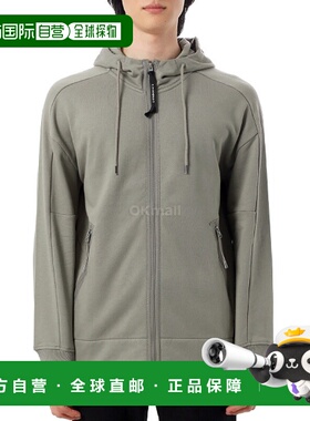 韩国直邮CP COMPANY 斜纹凸起羊毛全拉链护目镜连帽运动衫 (19CMS