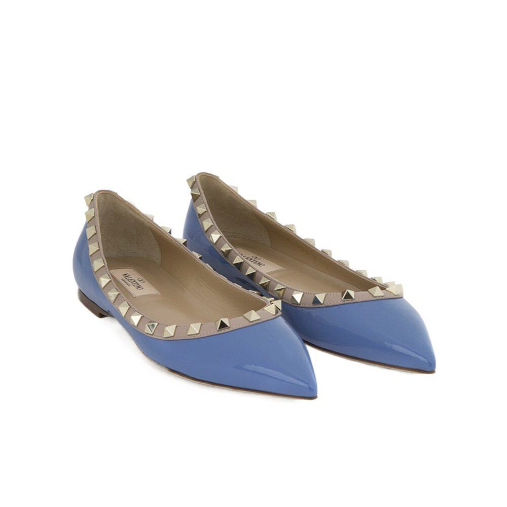 valentino 尖头铆钉平底鞋 ws0403vnw
