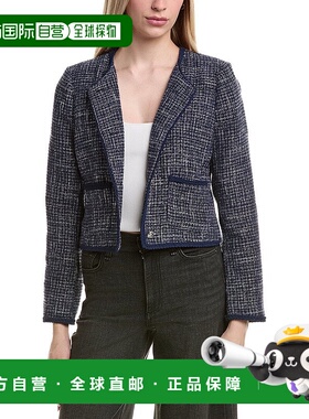 自营laundry by shelli segalShelli Segal贴袋粗花呢夹克洗衣-蓝