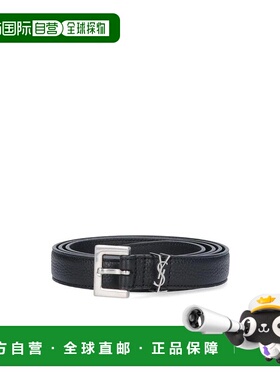 香港直邮Saint Laurent 经典logo缝饰可调节腰带 612616DTI0E牛皮