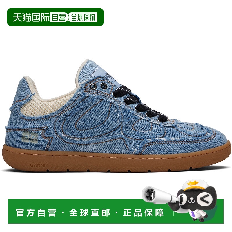 1h可退 香港直邮潮奢 GANNI 甘尼 女士 蓝色 08 Denim Raw Edge