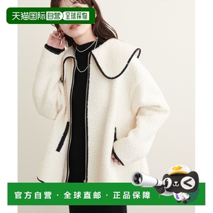 日本直邮natural couture 女装 宽松版型 大领 短款毛绒外套 0352