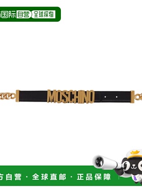 1h可退 香港直邮潮奢 Moschino 莫斯奇诺 女士 黑色 & 金色腰带 8
