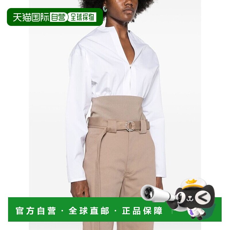 1h可退 香港直邮潮奢 alaia 女士 深V领连体衬衫 AA9C09536T611