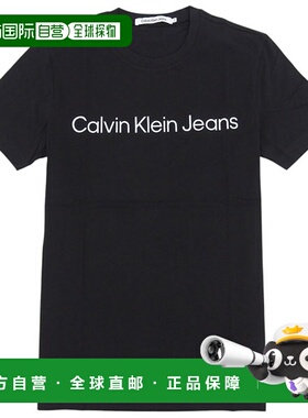 日本直邮Calvin Klein 男女T恤 L 纯棉 黑色 J30J322552BKL CALVI