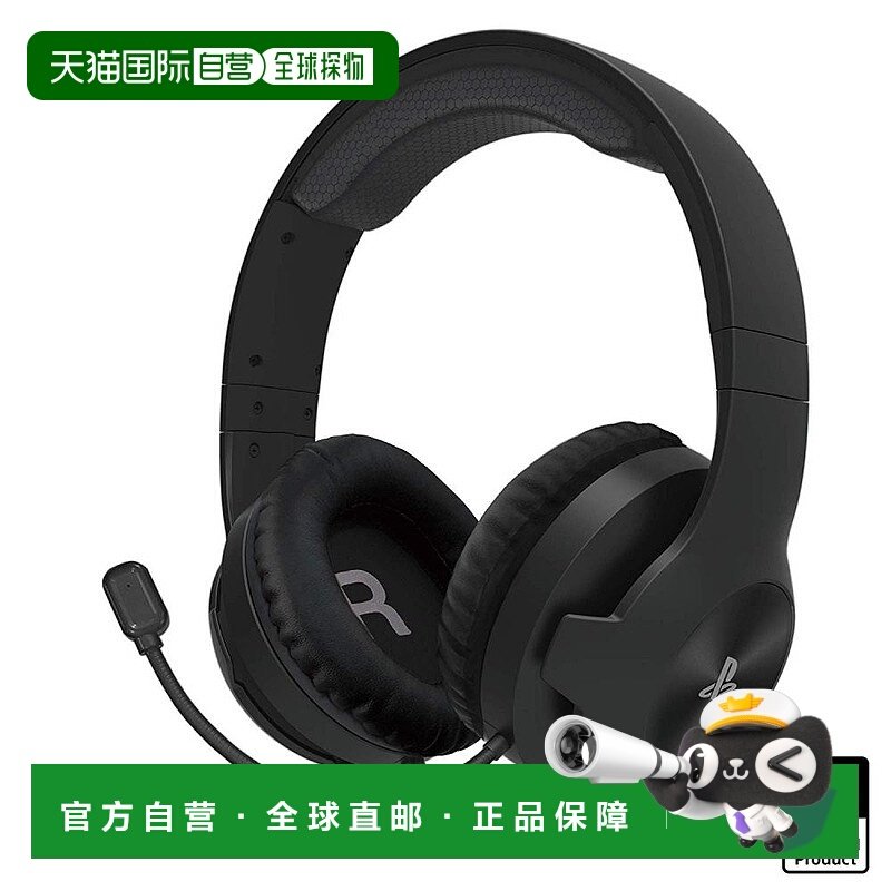 日本直邮Hori动漫3C周边PS4专用游戏耳机头挂式黑色PS5操作