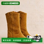 欧洲直邮Sezane 女士棕色牛皮中筒靴靴子女靴新款 皮靴