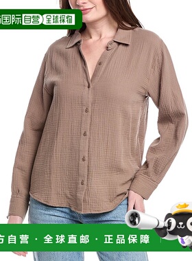 自营 splendid华丽的Amara口袋纽扣衬衫-灰色 美国奥莱直发