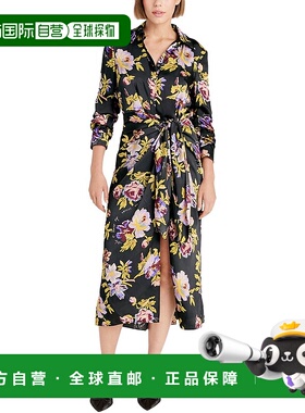 自营cinq a sept五到七Brigitte Floral Jacey连衣裙-黑色 美国奥